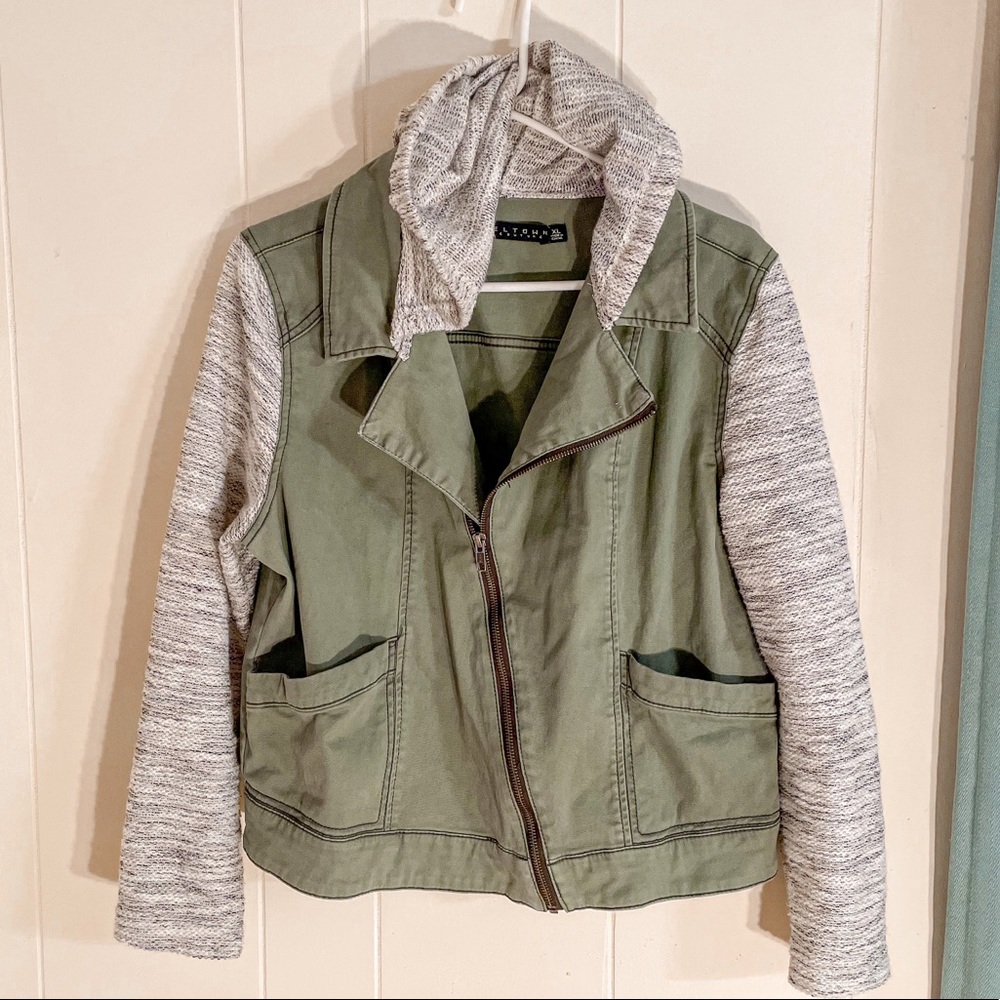 Tinseltown Knit Sweater Jacket With Hoddie